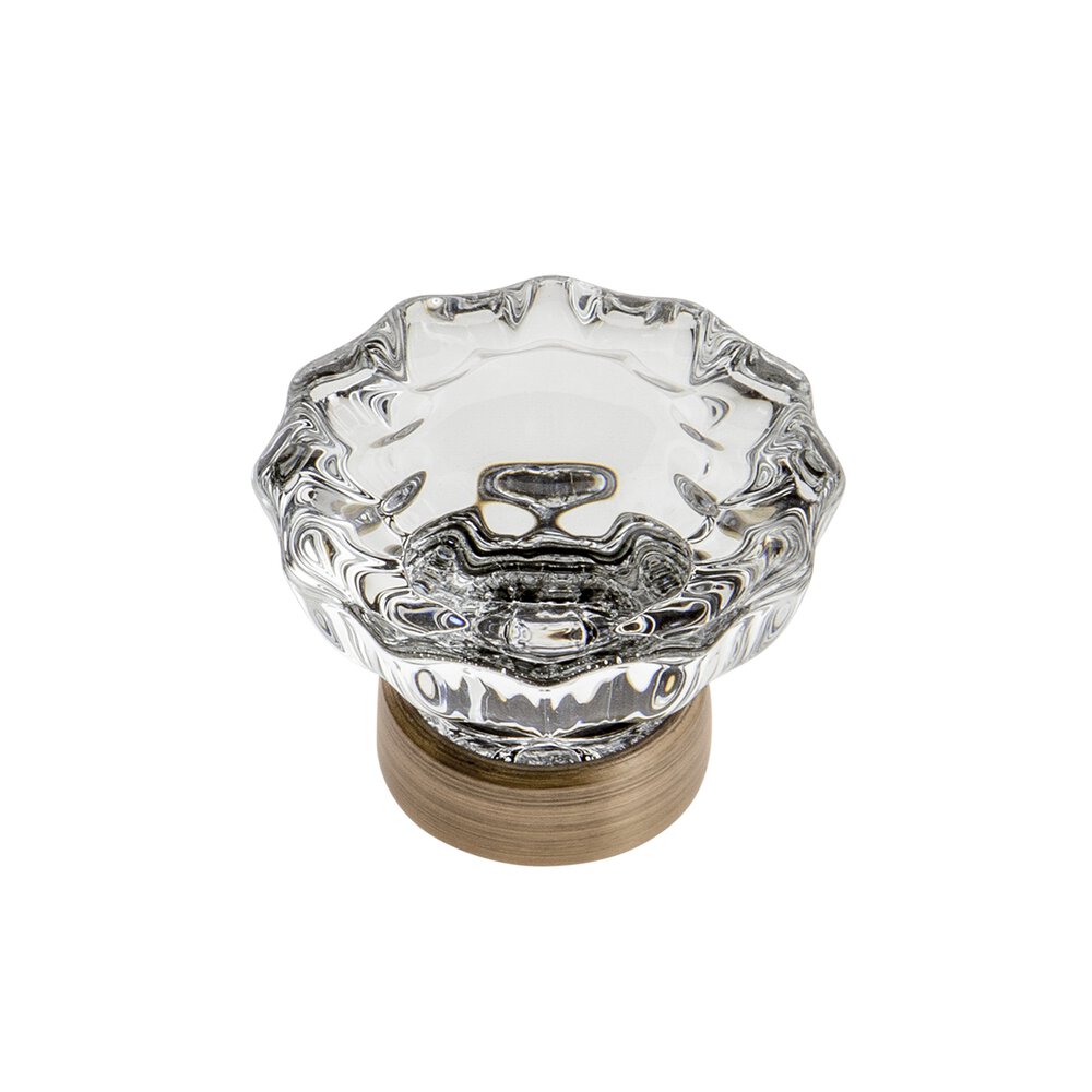 Grandeur Versailles Crystal 1-3/8" Knob in Vintage Brass