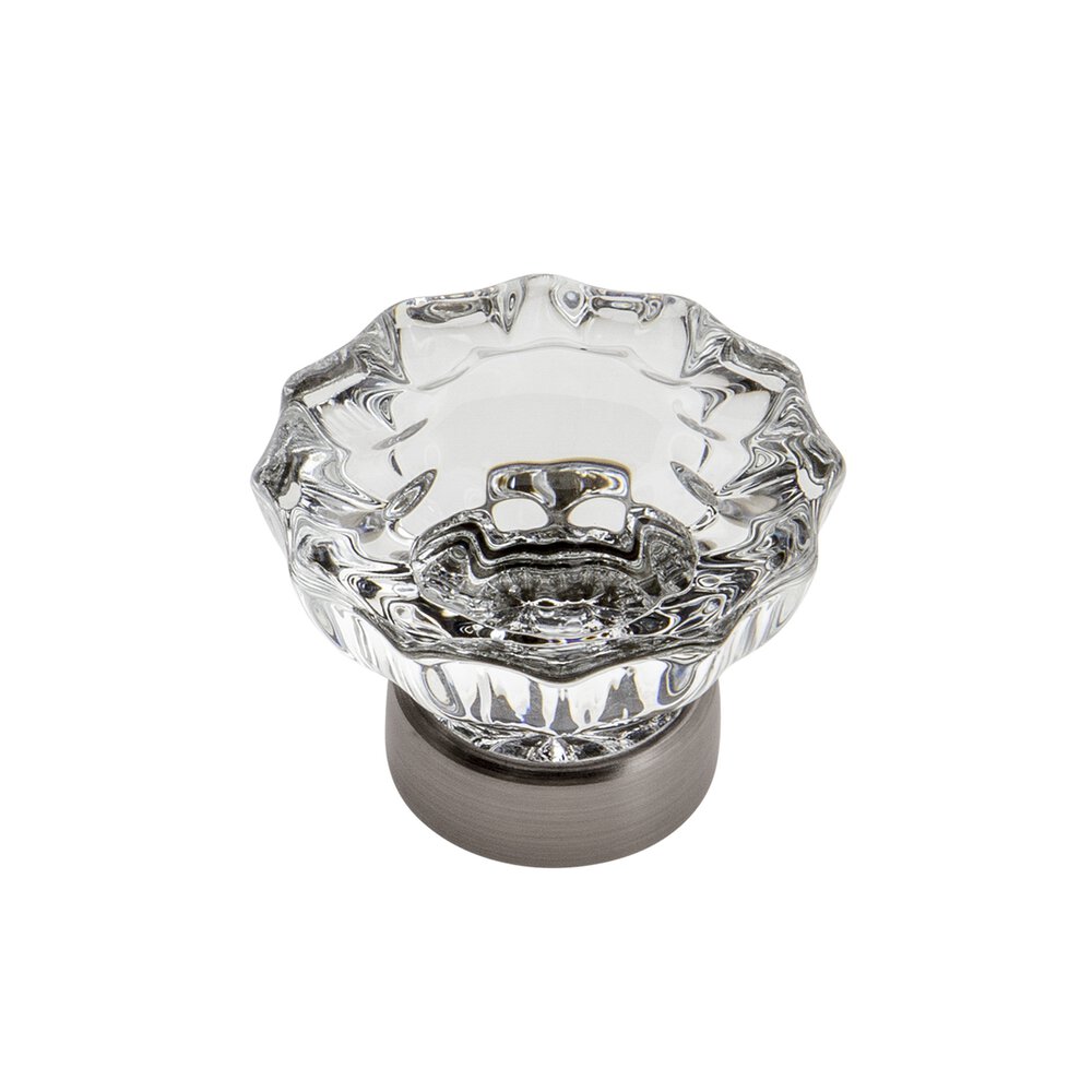 Grandeur Versailles Crystal 1-3/8" Knob in Antique Pewter