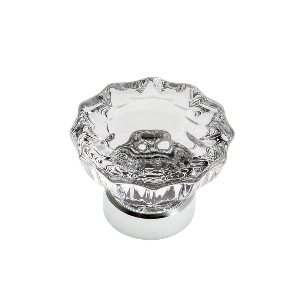 Grandeur Versailles Crystal 1-3/8" Knob in Bright Chrome