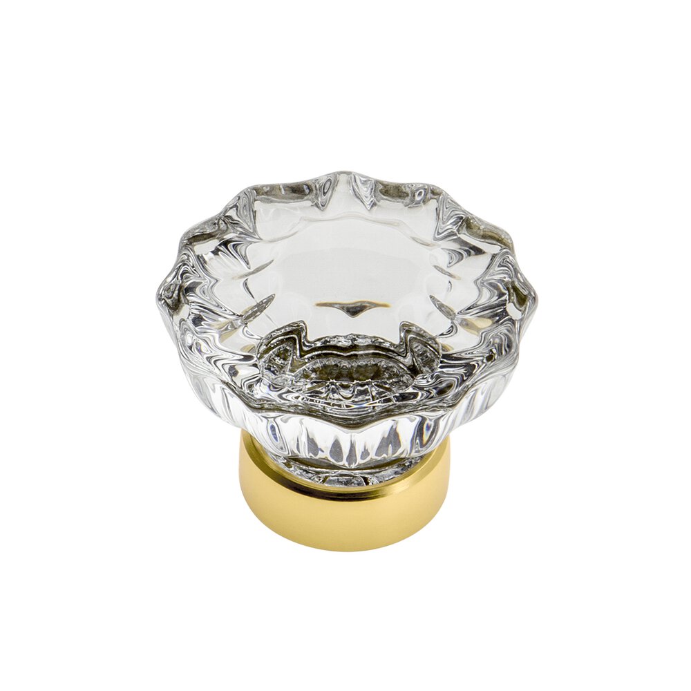 Grandeur Versailles Crystal 1-3/8" Knob in Polished Brass