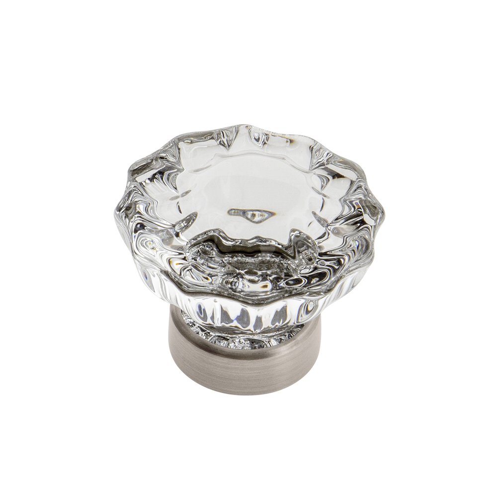Grandeur Versailles Crystal 1-3/8" Knob in Satin Nickel