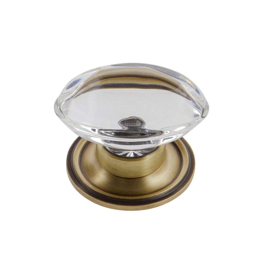 Grandeur Provence Crystal 1-3/4" Knob with Georgetown Rosette in Vintage Brass