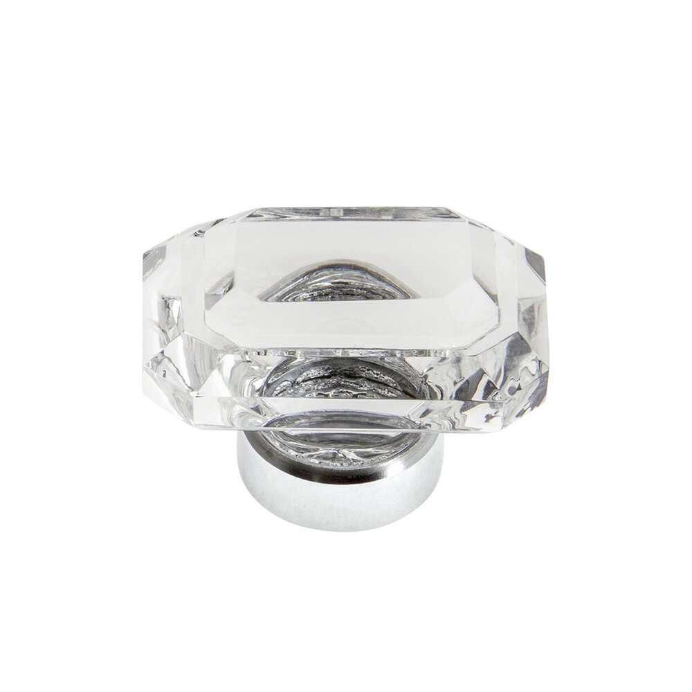 Grandeur Baguette Clear Crystal 1-9/16" Knob in Bright Chrome