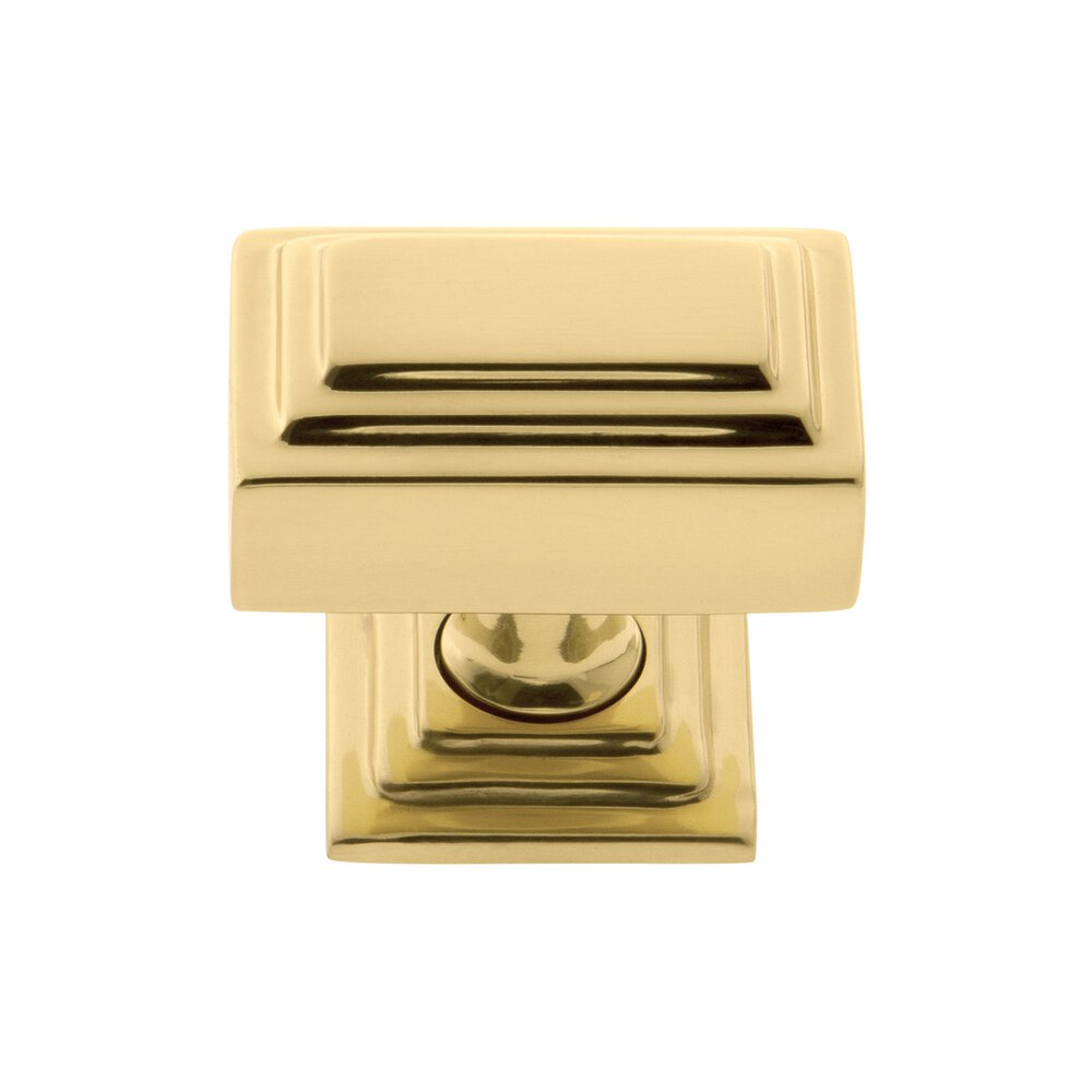 Grandeur Carre 1-3/4" Knob with Carre Square Rosette in Polished Brass