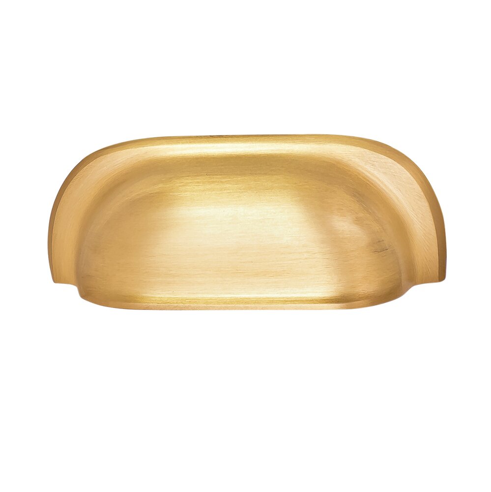 Hafele 3-3/4" Centers Cup Pull in Satin/Brushed Brass