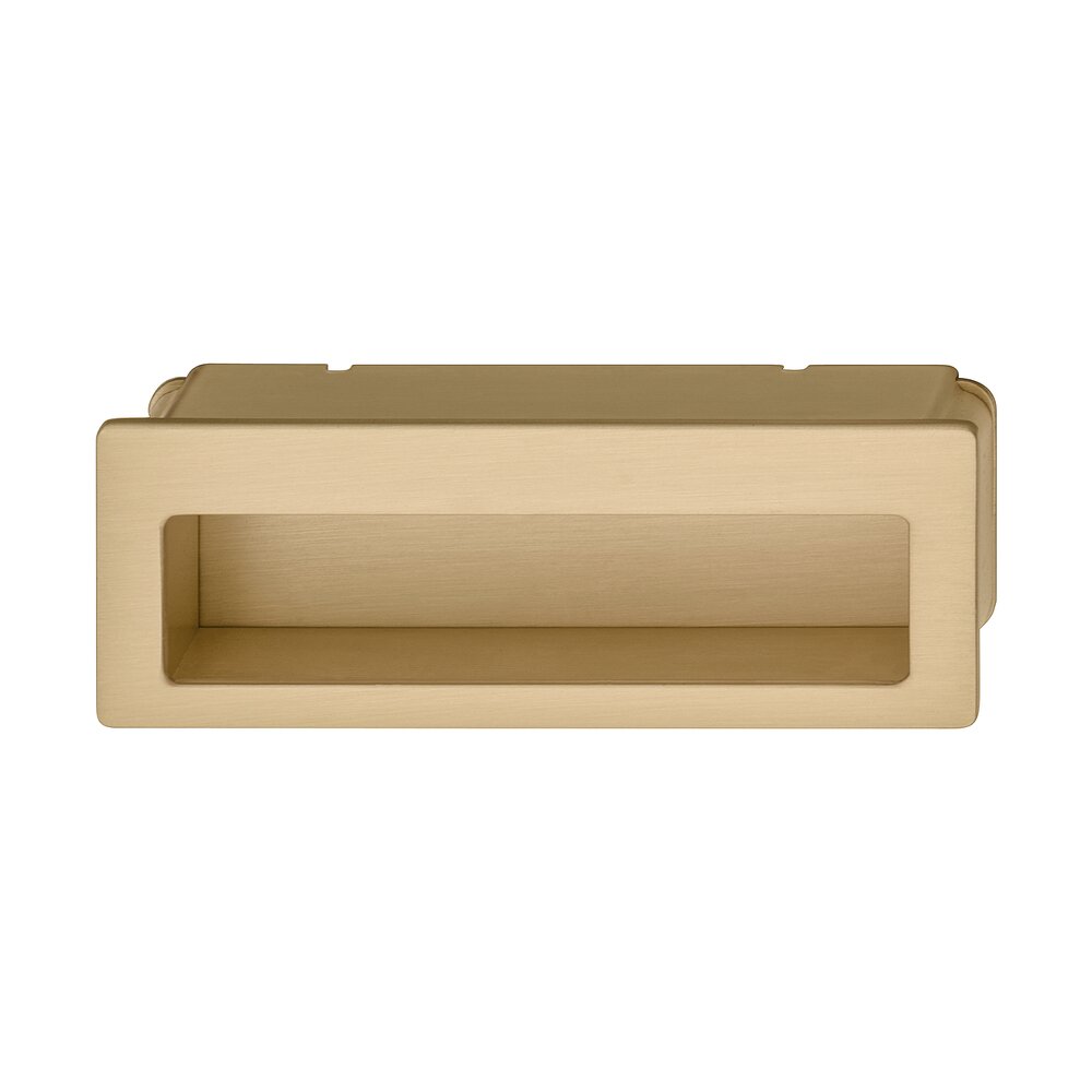 Hafele 3-3/4" Centers Recessed Pull in Satin/Brushed Brass
