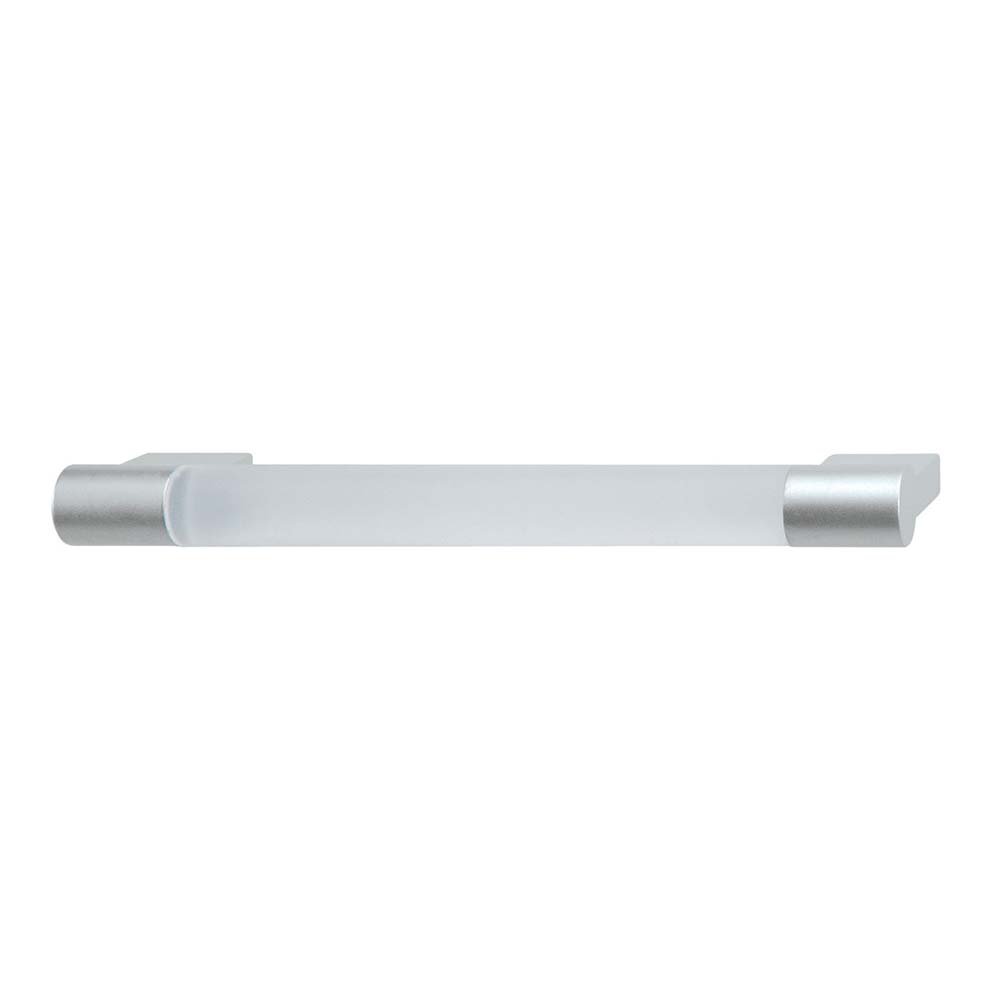 Hafele 6 1/4" Centers Handle in Anodized Silver Matte/Transparent
