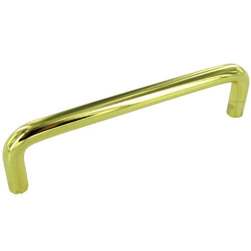 Hafele Wire Pull 4" Centers Pull in Polished Brass