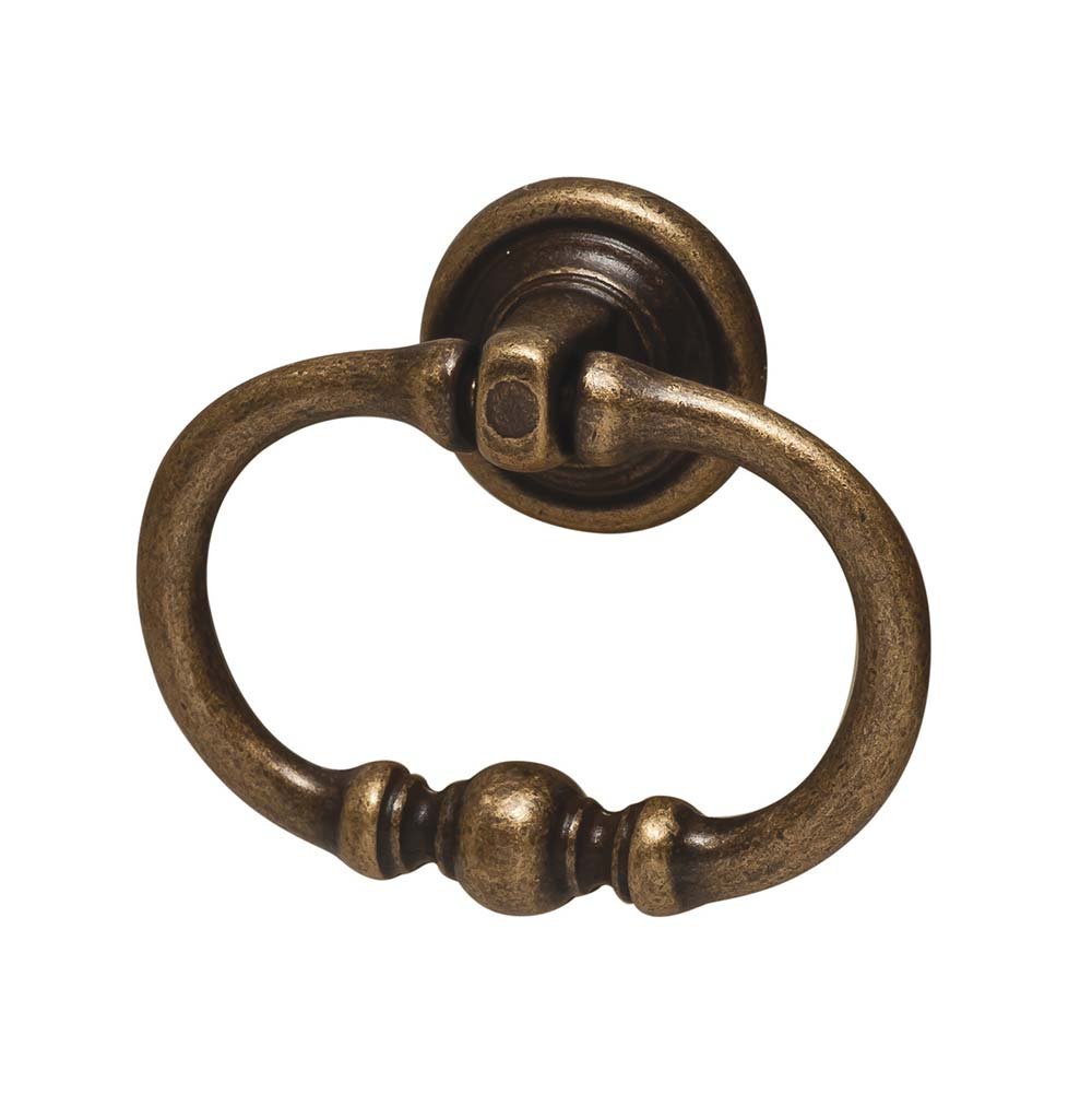 Hafele 2 1/8" x 1 3/4" Ring Pull in Antique Brass