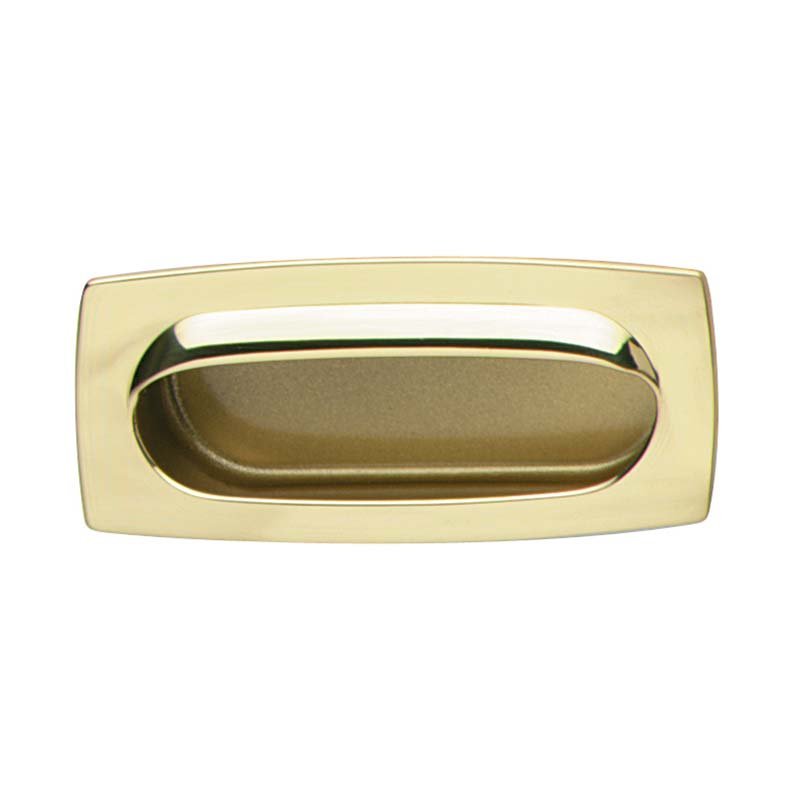 Hafele Solid Brass Mortise 2 3/4" Recessed Pull in Polished Brass / Matte