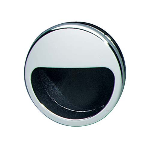 Hafele Mortise 1 7/8" Recessed Pull in Polished Chrome / Black