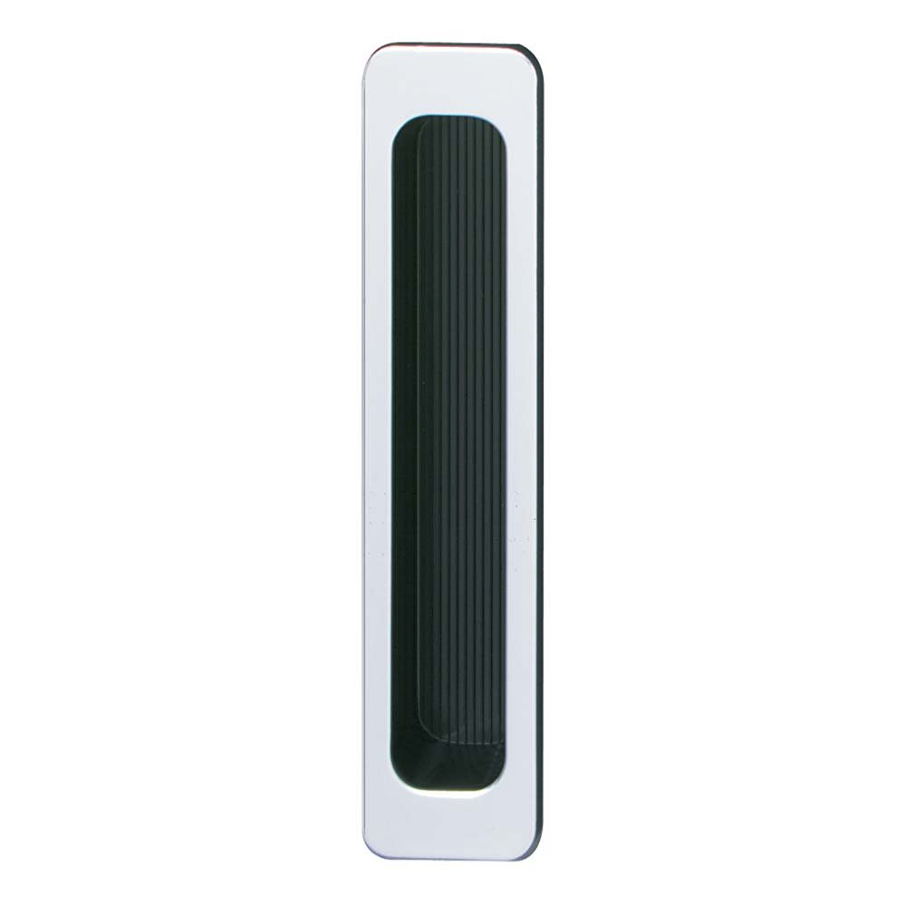 Hafele Mortise 4 1/4" Recessed Pull in Silver Matte / Black