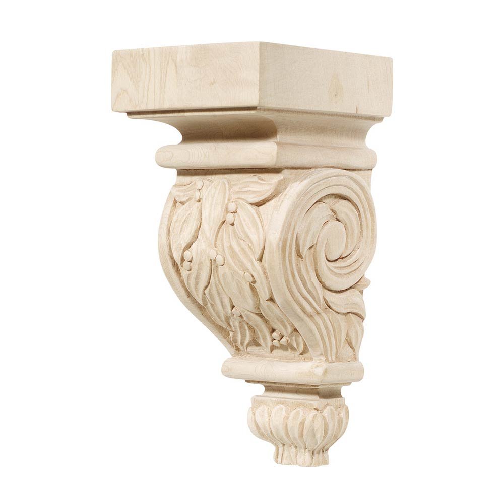 Hafele 6" Tall Hand Carved Wooden Corbel in Maple