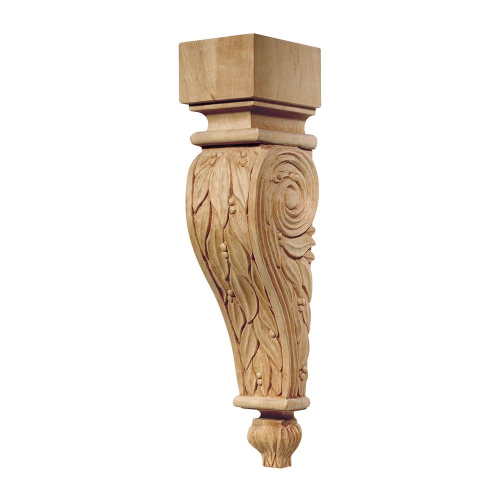 Hafele 13" Tall Hand Carved Wooden Corbel in Cherry