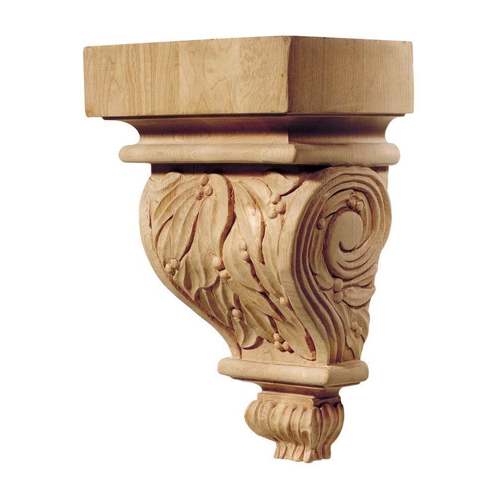 Hafele 9" Tall Hand Carved Wooden Corbel in Cherry