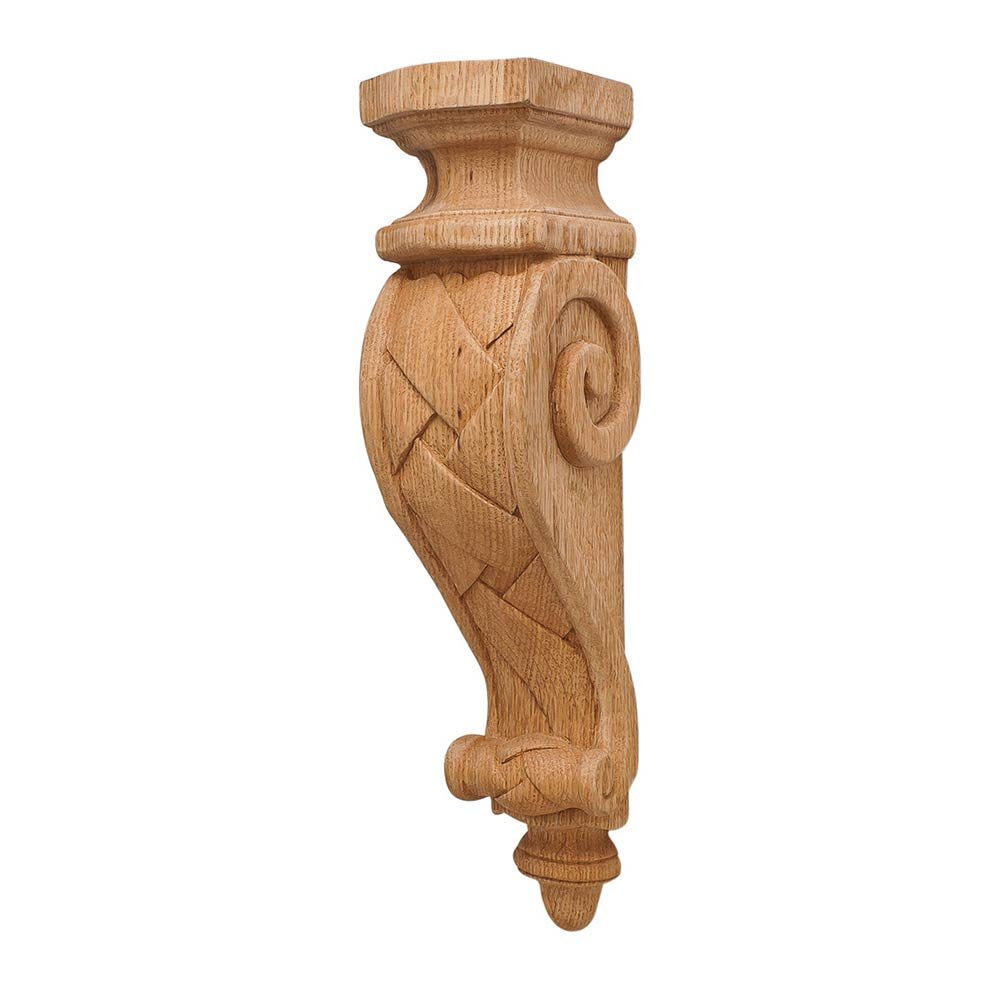 Hafele 13" Tall Hand Carved Wooden Corbel in Oak