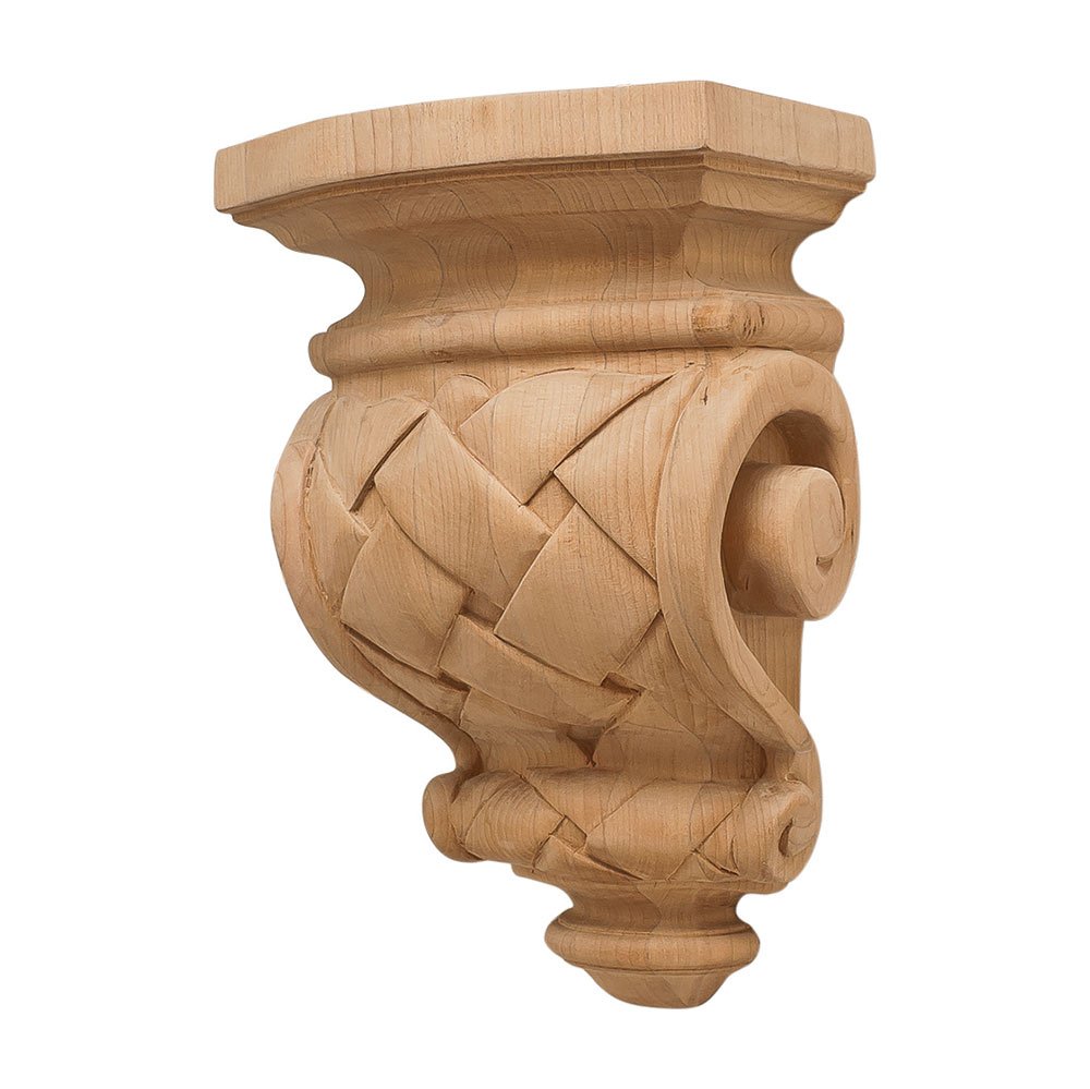 Hafele 9" Tall Hand Carved Wooden Corbel in Cherry