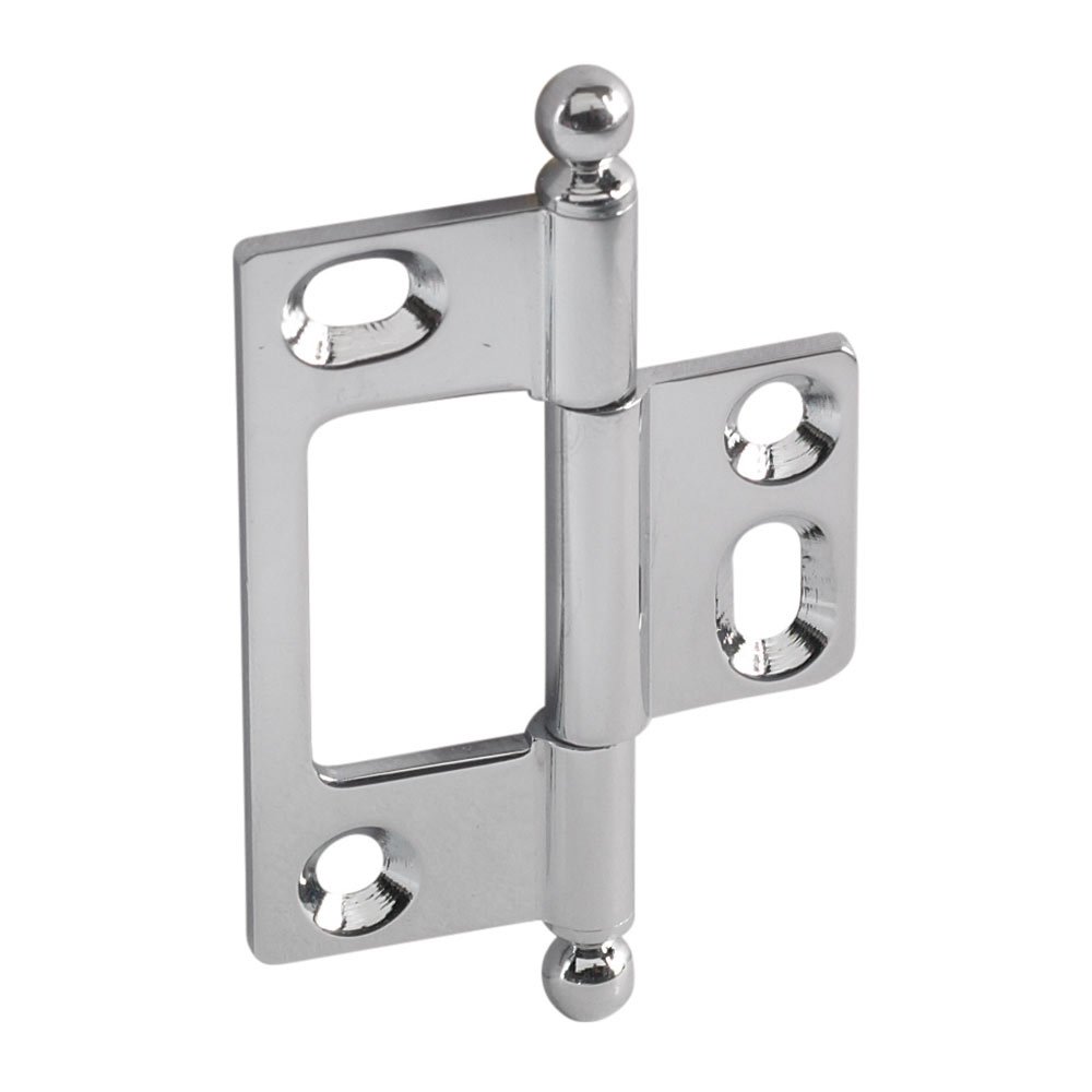 Hafele Non-Mortised Decorative Butt Hinge with Ball Finial in Polished Chrome
