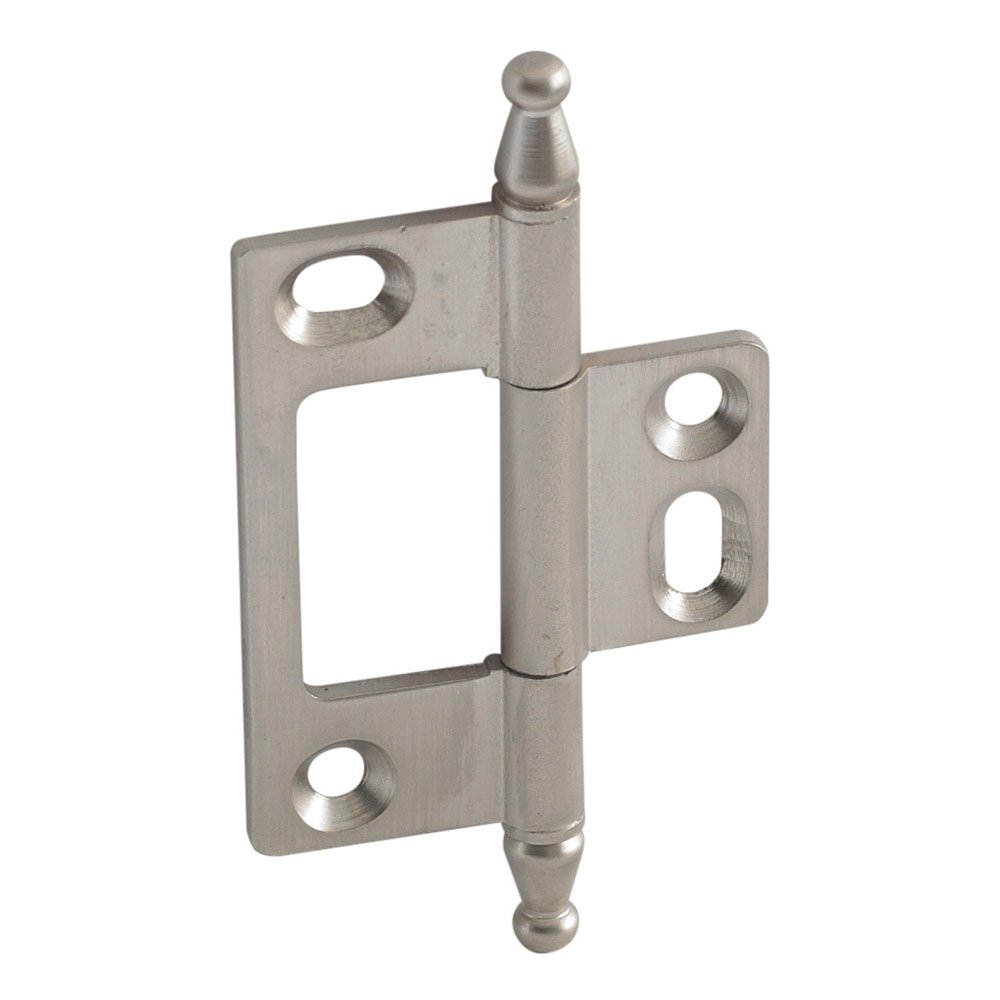 Hafele Non-Mortised Decorative Butt Hinge with Minaret Finial in Brushed Nickel