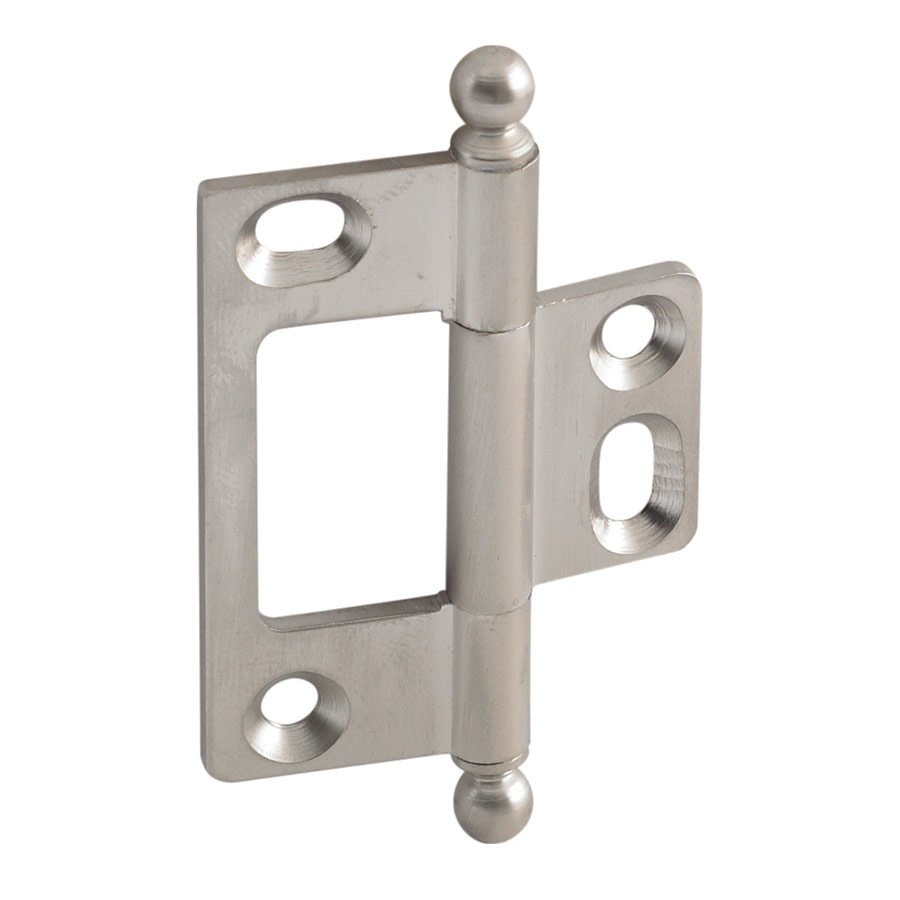 Hafele Non-Mortised Decorative Butt Hinge with Ball Finial in Brushed Nickel