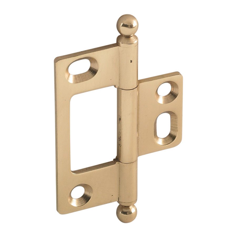 Hafele Non-Mortised Decorative Butt Hinge with Ball Finial in Polished Brass