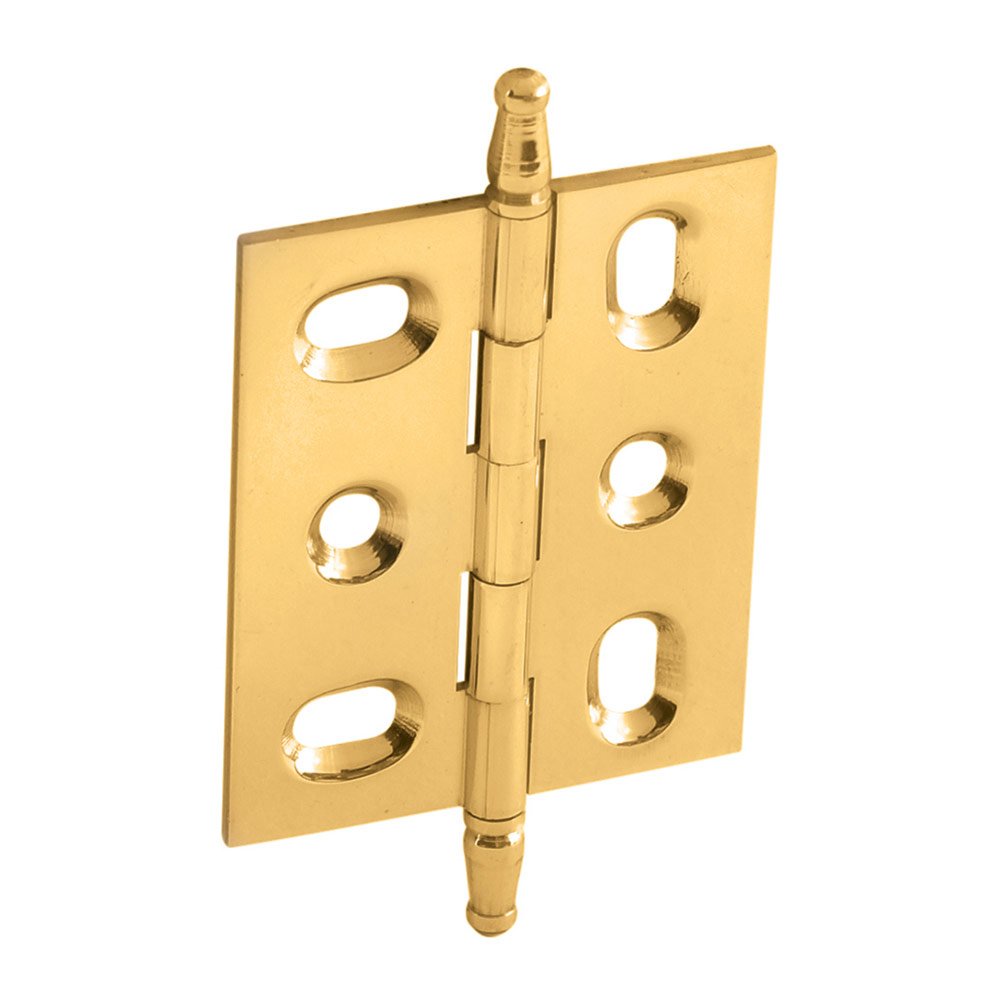 Hafele Mortised Decorative Butt Hinge with Minaret Finial in Polished Brass