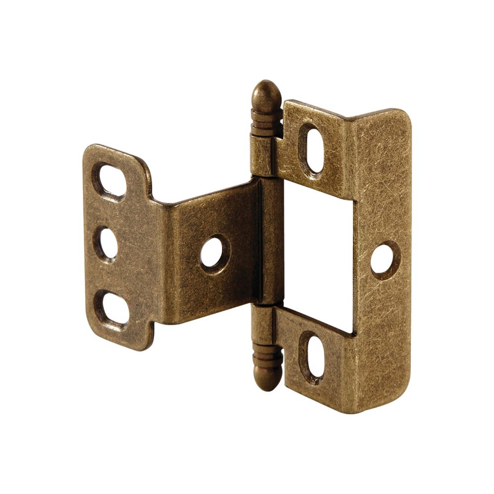 Hafele Full Wrap Non-Mortise Decorative Butt Hinge with Ball Finial in Antique Brass