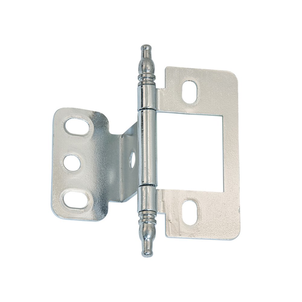 Hafele Partial Wrap Non-Mortise Decorative Butt Hinge with Minaret Finial in Polished Chrome