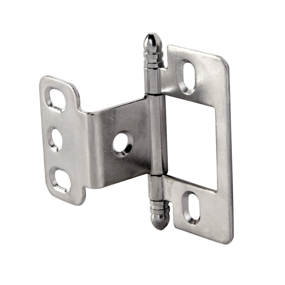 Hafele Partial Wrap Non-Mortise Decorative Butt Hinge with Ball Finial in Polished Chrome