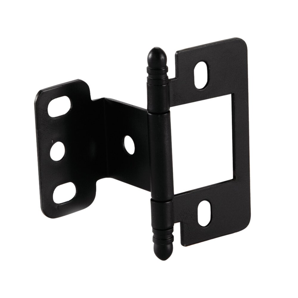 Hafele Partial Wrap Non-Mortise Decorative Butt Hinge with Ball Finial in Matte Black