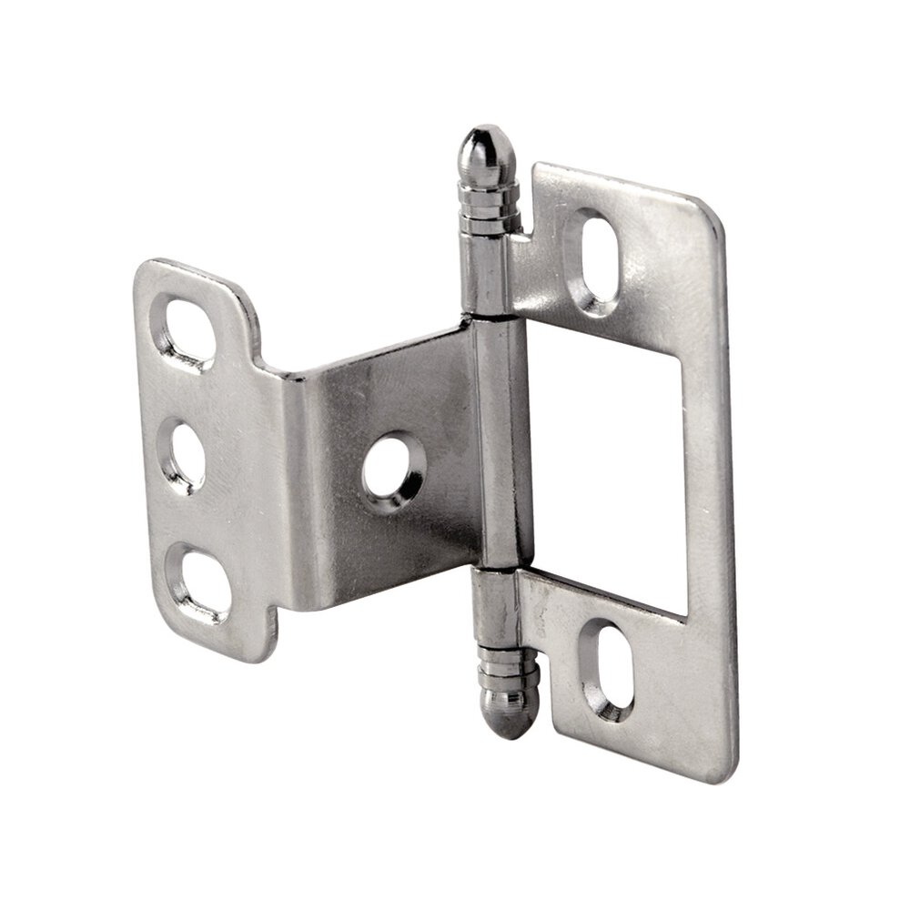 Hafele Partial Wrap Non-Mortise Decorative Butt Hinge with Ball Finial in Matte Nickel