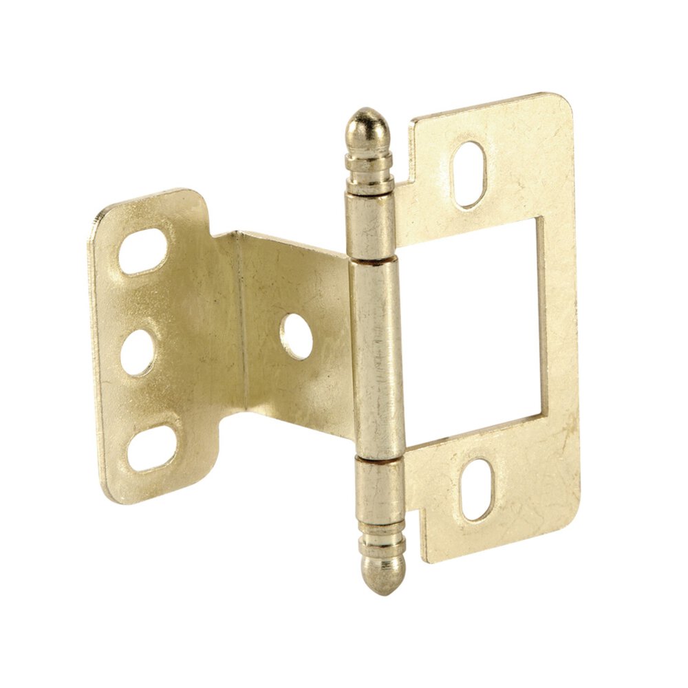 Hafele Partial Wrap Non-Mortise Decorative Butt Hinge with Ball Finial in Polished Brass