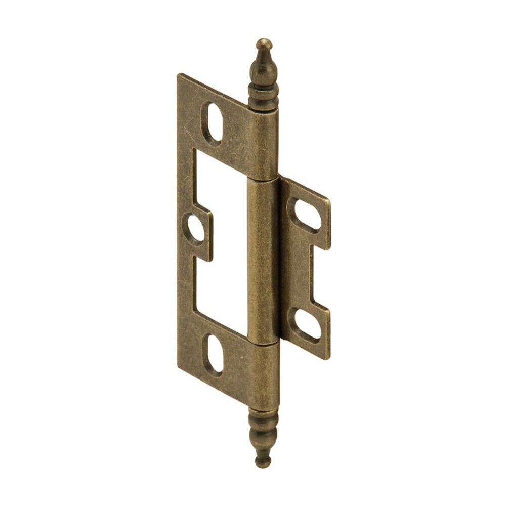 Hafele Non-Mortise Decorative Butt Hinge with Minaret Finial in Antique Brass