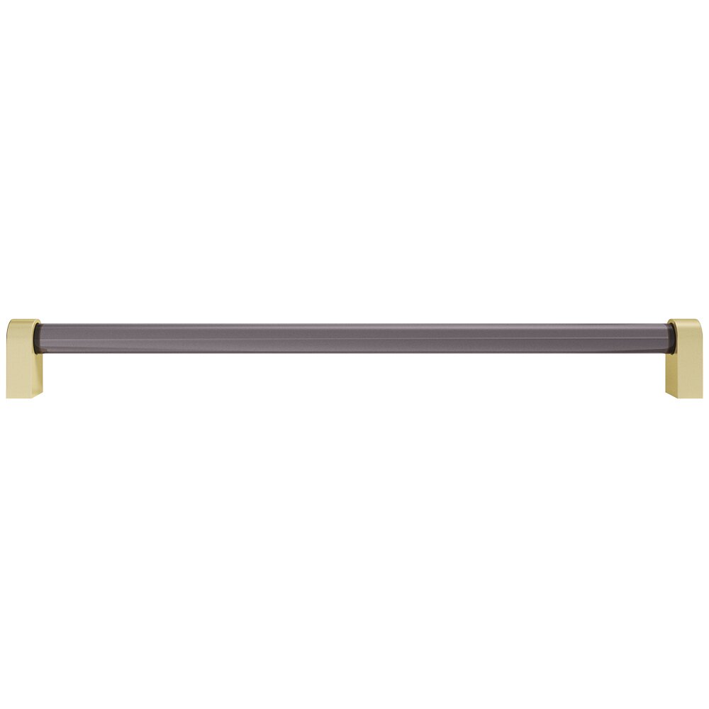 Hapny Hardware 18" (457mm) Centers Appliance Pull in Satin Brass and Smoke Acrylic
