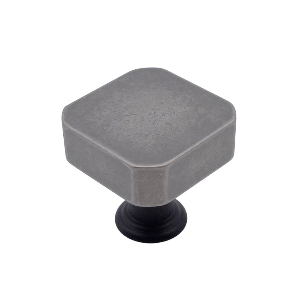 Hapny Hardware 1-1/8" (29mm) Wide Cabinet Knob in Weathered Nickel and Matte Black