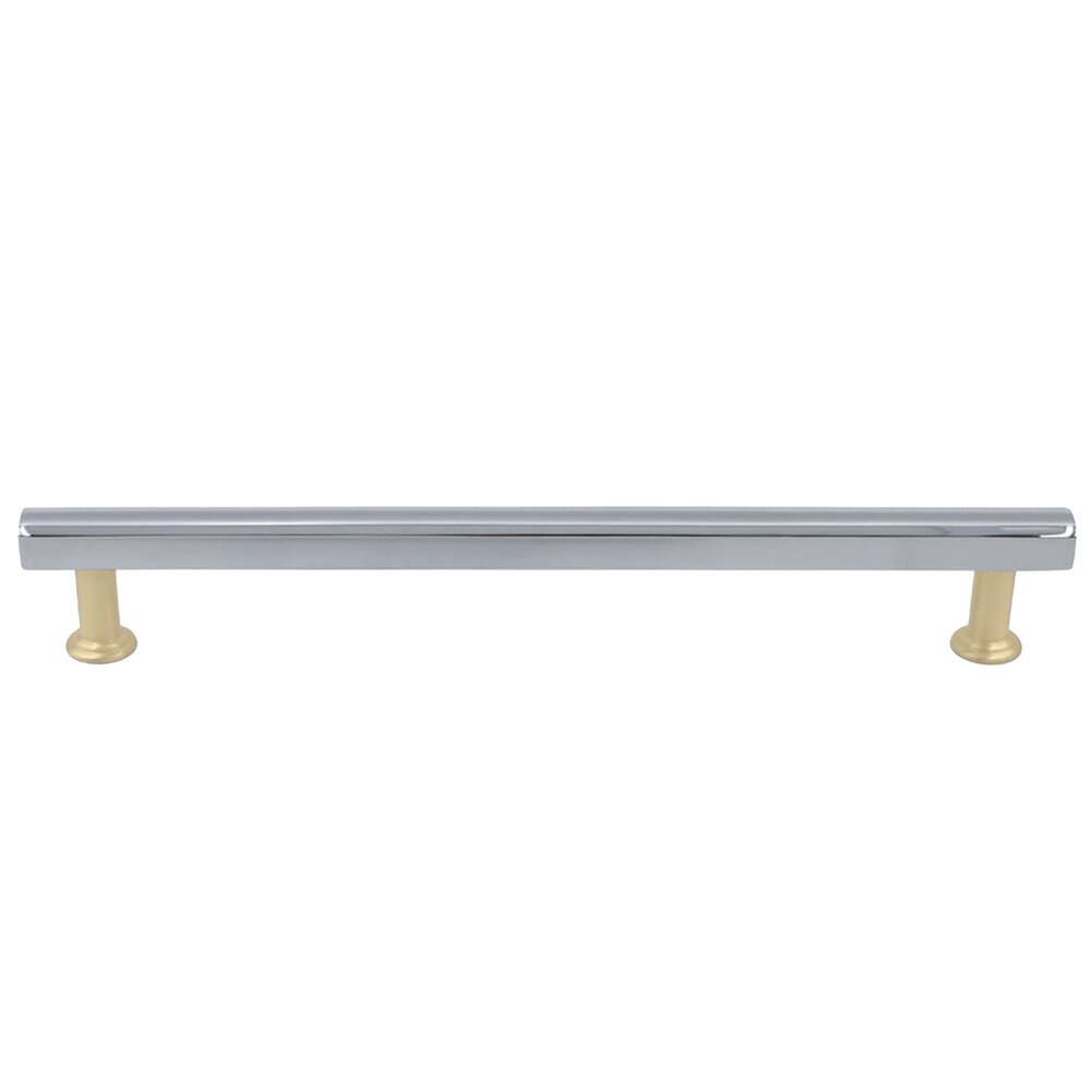 Hapny Hardware 8" (203mm) Centers Cabinet Pull in Polished Chrome and Satin Brass