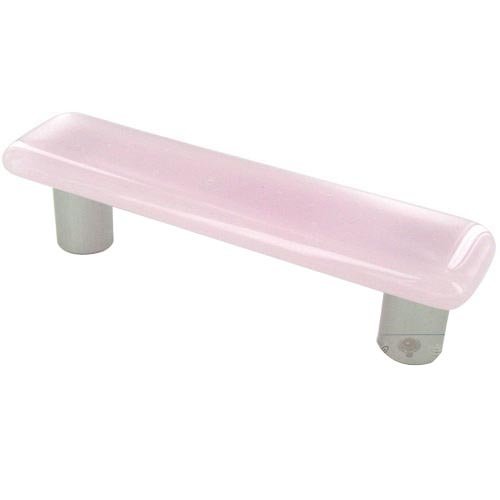 Hot Knobs 3" Centers Handle in Petal Pink with Aluminum base