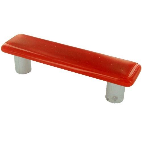 Hot Knobs 3" Centers Handle in Tomato Red with Aluminum base