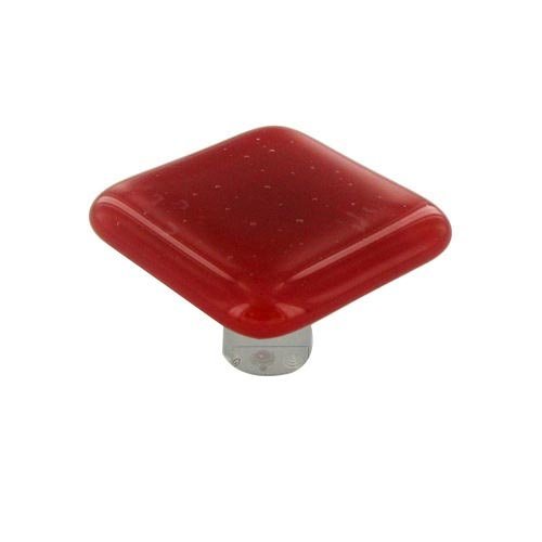 Hot Knobs 1 1/2" Knob in Brick Red with Aluminum base
