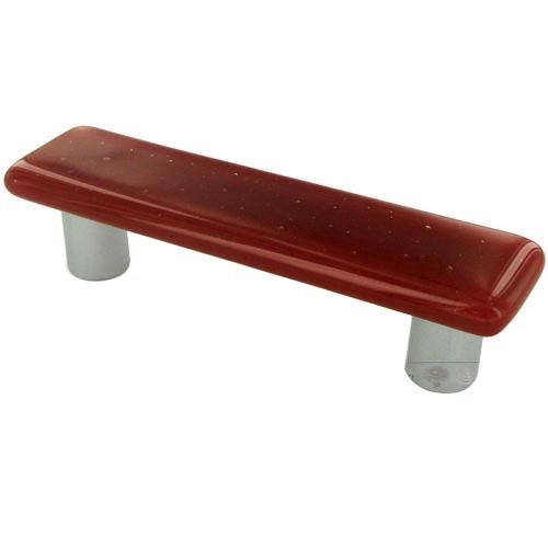 Hot Knobs 3" Centers Handle in Brick Red with Aluminum base