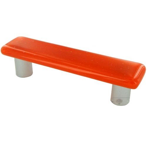 Hot Knobs 3" Centers Handle in Opal Orange with Aluminum base