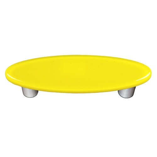 Hot Knobs 3" Centers Oval Handle in Canary Yellow with Black base