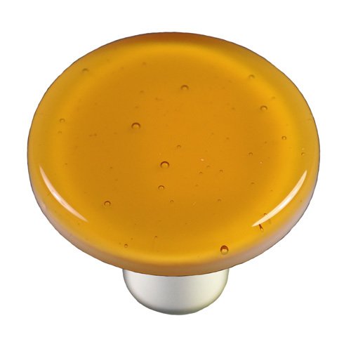 Hot Knobs 1 1/2" Diameter Knob in Medium Amber with Aluminum base