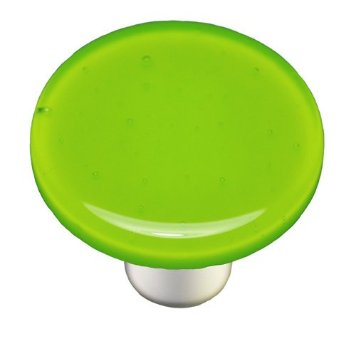 Hot Knobs 1 1/2" Diameter Knob in Spring Green Opal with Aluminum base