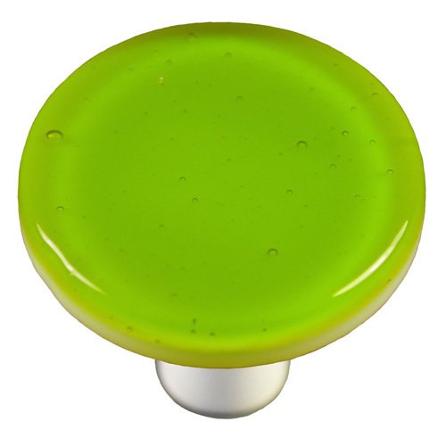 Hot Knobs 1 1/2" Diameter Knob in Spring Green Trans with Black base