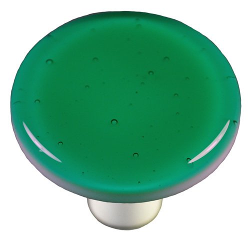 Hot Knobs 1 1/2" Diameter Knob in Emerald Green with Aluminum base