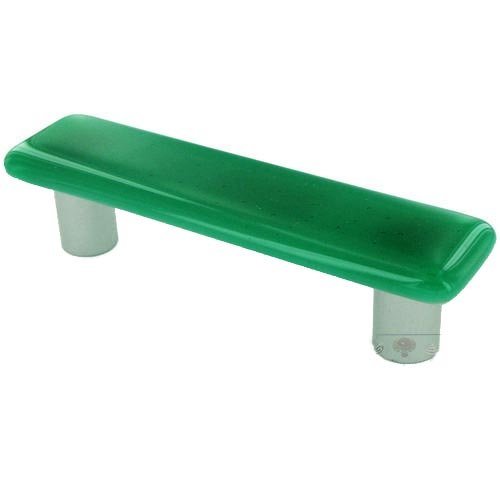 Hot Knobs 3" Centers Handle in Emerald Green with Aluminum base
