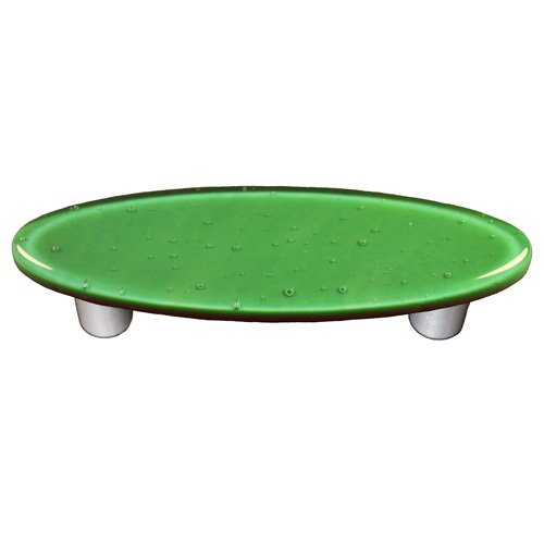 Hot Knobs 3" Centers Oval Handle in Dark Forest Green with Aluminum base
