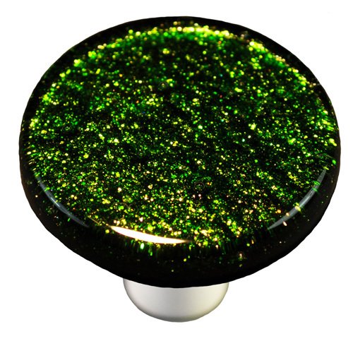 Hot Knobs 1 1/2" Diameter Knob in Light Metallic Green with Black base