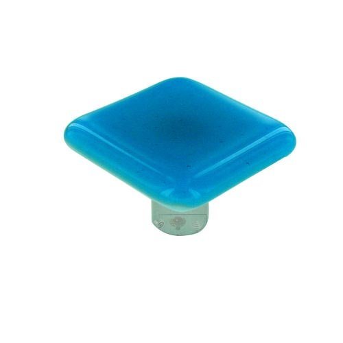 Hot Knobs 1 1/2" Knob in Turquoise Blue with Aluminum base